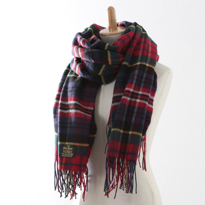 Glen Prince 【新品】赤 ウール　タータンチェック　大判ストール Glen Prince タータンチェック ストール - メルカリ