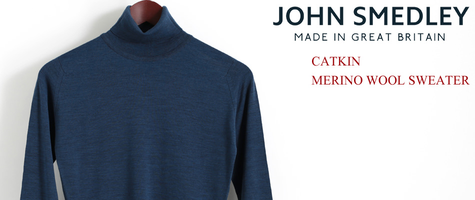 ジョンスメドレー JOHN SMEDLEY カトキン セーター メリノウール タートルネック CATKIN 6色 ジョンスメドレイ スリム