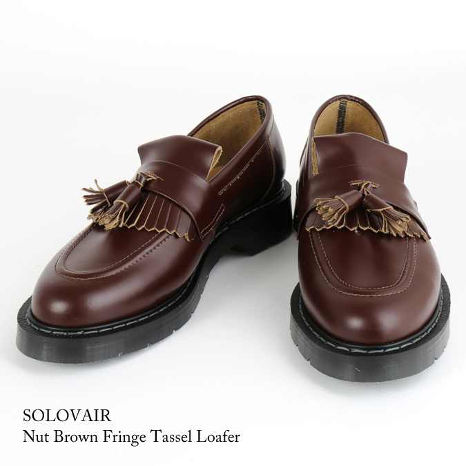 solovair ローファー　ブラウン ソロヴェアー SOLOVAIR ナットブラウンフリンジ タッセル